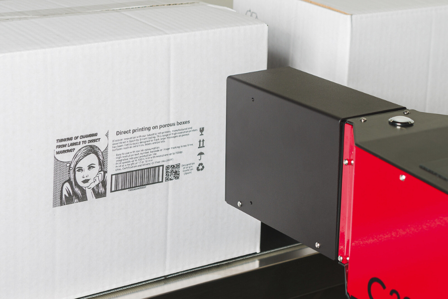 S-PRINT marking boxes with inkjet